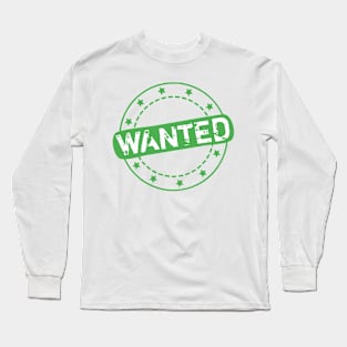 Wanted Stamp Icon Long Sleeve T-Shirt